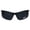 Matte Black, variant on Mens Baseball Sport Half Rim Warp Around Plastic Rectangular Sunglasses Matte Black