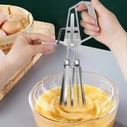 Eolstice Manual Hand Crank Egg Beater, Stainless Steel Whisk Mixing Tool, Kitchen Baking Cooking Essential for Cream Eggs