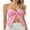 Pink, variant on Women Twist Front Tube Top Split Hem Sleeveless Strapless Bandeau Crop Tops for Party Club Night, Pink, L