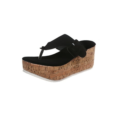 

Gomelly Womens Casual Shoes Slip On Sandals Summer Flip-flops Solid Color Slippers Ladies Women Slides Black 8