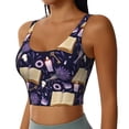 thumbnail image 2 of Vsdgher Lavender Flowers Print Women Sleeveless Athletic Tank Top Built-in Bra Camisole Sports Vest for Yoga Running Fitness Exercise with Removable Pads, 2 of 8