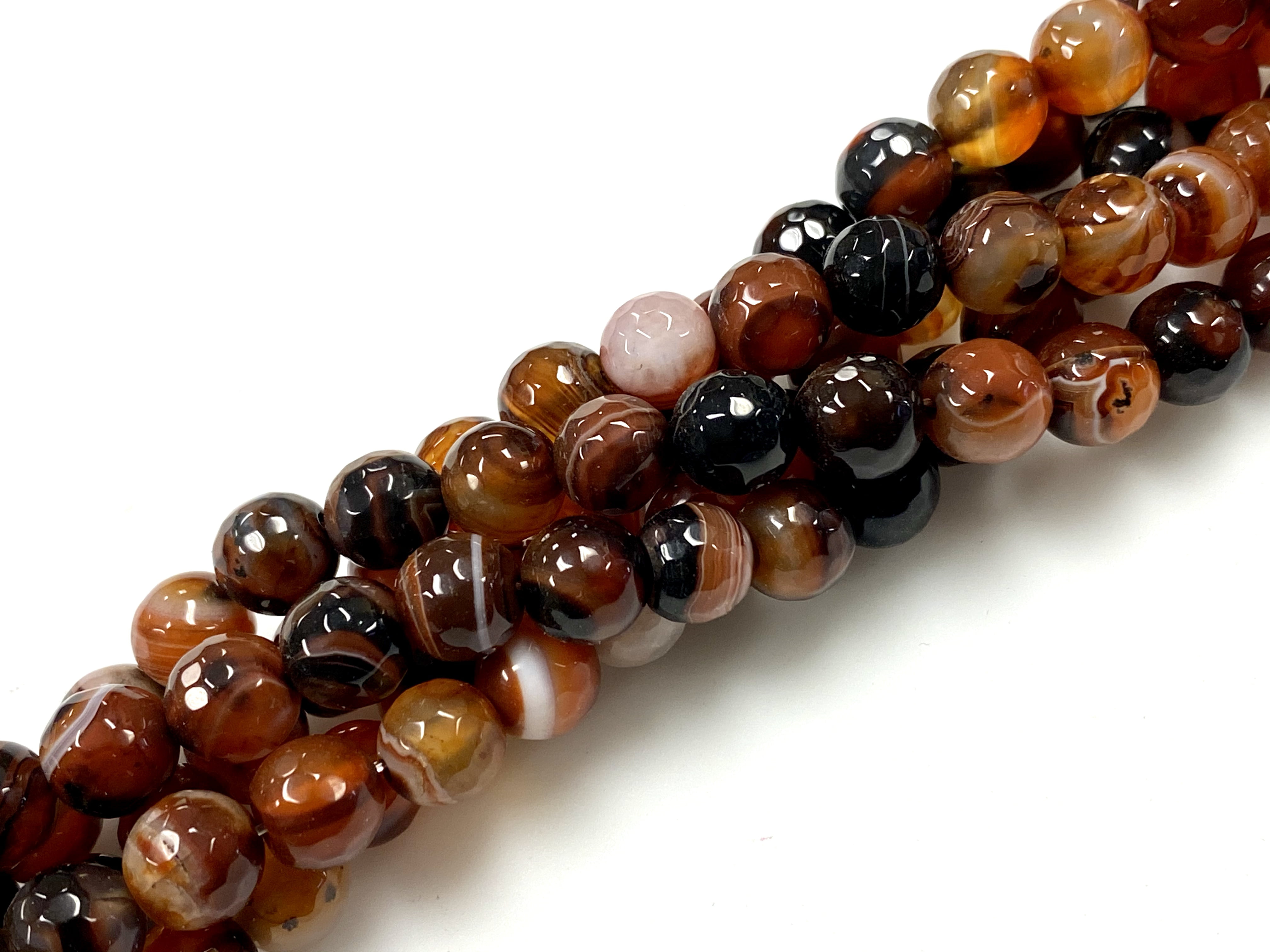 Round Faceted Orange Jade Stone For Jewelry Making Loose Beads Strand 15" Gems 