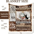 thumbnail image 2 of Book Lovers Gifts, Black Cat Blanket for Women Men, Cat Lover Gifts, Gifts for Readers, Book Lovers Gift Ideas, Gifts for Book Lovers Women, Bookworm Gifts on Christmas Throw Blanket 50x60, 2 of 6