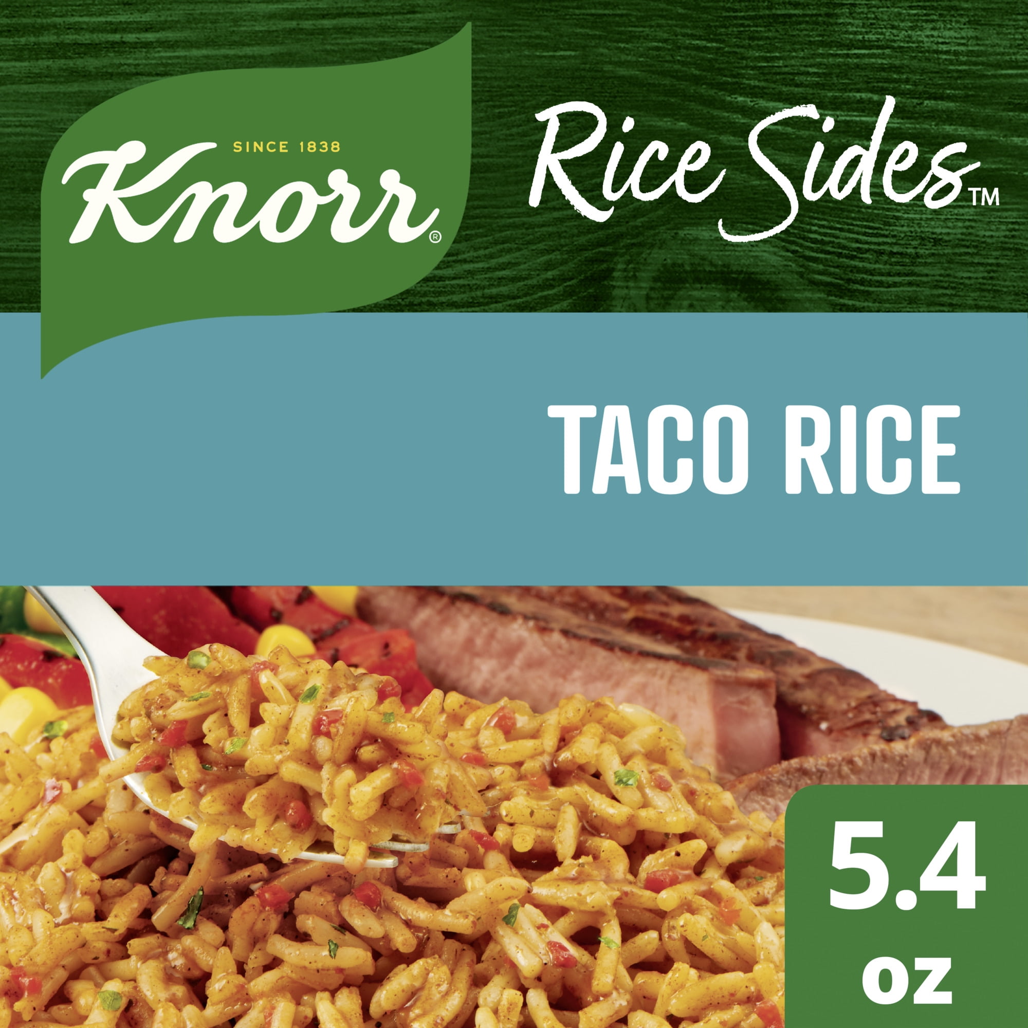 Knorr Rice Sides Taco Rice, Cooks in 7 Minutes, No Artificial Flavors or Preservatives, No Added MSG 5.4 oz