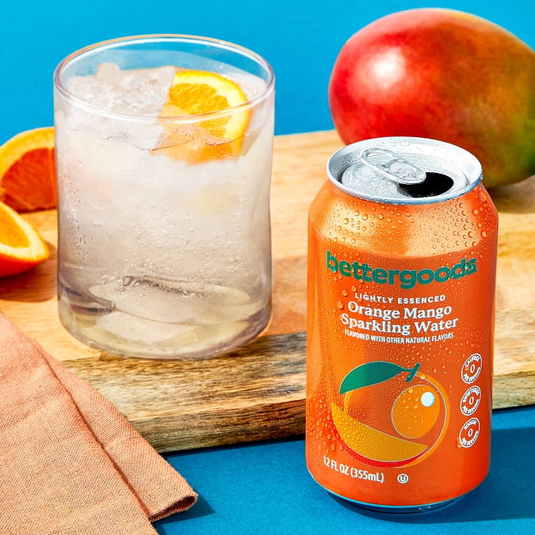 bettergoods Orange Mango Flavored Sparkling Water, 12 fl oz, 8