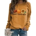 thumbnail image 1 of Chandail en Molleton Reconnaissant et Béni pour Femmes, Feuilles d'Automne Citrouille Tournesol Graphique Chandail en Molleton Col Rond Pull Tops, 1 of 2