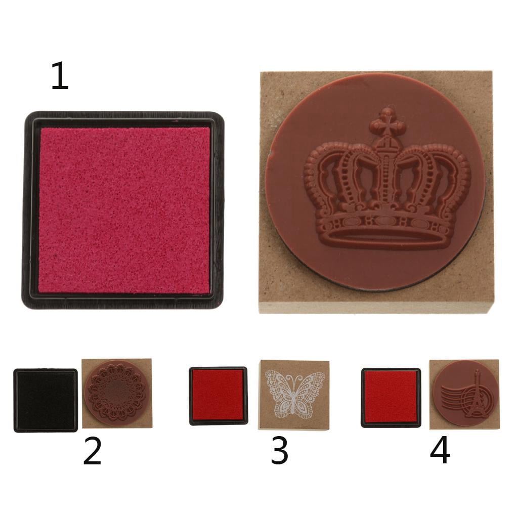 Tampon En Bois Vintage Motif Couronne - Pour Emballage Cadeau, Cartes, Cachet De Cire - 3