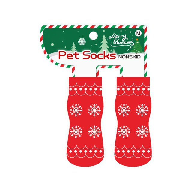 Festive Holiday Pet Socks Wear Protectors Decorative Party For Dogs And Cats