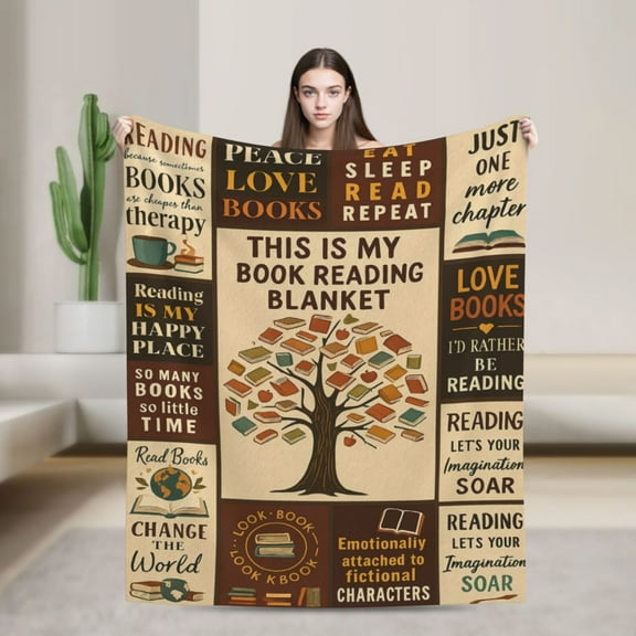 Book Lovers Gifts Blanket, Bookish Gifts for Women, Bookworm, Readers, Librarian, Readers Book Lovers Blankets , Reading Decor Blanket for Book Club, Birthday, Graduation 50x40