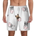 thumbnail image 2 of Goofa Bbaseball Dog Printed Men's Swim Trunks Board Shorts Quick Dry Mens Swimming Trunks with Compression Liner,Breathable Fit Hawaii Beach Shorts-XX-Large, 2 of 9