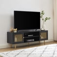 thumbnail image 3 of EDYO LIVING 65" Mid Century Modern Black TV Stand with Open Shelf, Boho Entertainment Center, TV Media Console Table for Living Room, 3 of 6