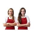 thumbnail image 2 of Men's Bib Apron with Front Pocket and Tunnel Ties, Burgundy, 2 of 4