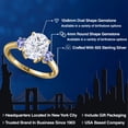 thumbnail image 2 of Gem Stone King 18K Yellow Gold Plated Silver Blue Tanzanite Ring Set with Moissanite (3.60 Cttw), 2 of 7