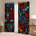 thumbnail image 2 of Homewish Chic Graffiti Artwork Black Out Curtains, Yummy Fast Food Curtains Pack of 2 (42x63 Each), Teens Kids Boys Girls Bedroom Curtains, Black Out Curtains Decor, 2 of 6
