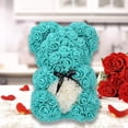thumbnail image 2 of Oso rosa: oso de peluche rosa en cualquier oso de flores. Perfecto para aniversario, oso rosa, madres, ¡caja de regalo transparente incluida! 10 pulgadas (Tiffany), 2 of 5