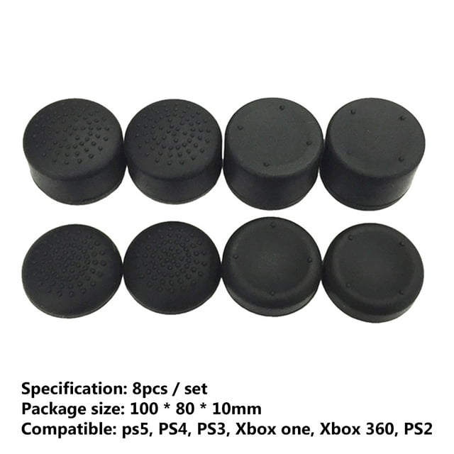 Thumb Game Controller Analog Stick Grip Cap para PS5/PS3/Xbox 360 Black 8pcs