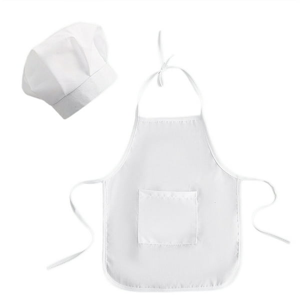 Accesorios de fotografía: gorro de chef, adorable delantal, ropa de chef para cosplay para bebé recién nacido (estilo niño, blanco, talla S)