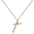 thumbnail image 2 of Personalized Diamond Script Letter Initial Necklace in 14k Rose Gold, 2 of 2