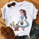thumbnail image 1 of Camiseta de dibujos animados de Disney para mujer, ropa Y2k de princesa linda, camiseta gráfica Kawaii, de manga corta Camisetas estampadas, camisetas ajustadas, 1 of 5