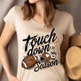 thumbnail image 4 of Touchdown Season T-Shirt | Cute Football Helmet and Drink Game Day Tee, Gold, Size M, 4 of 6