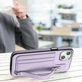 thumbnail image 5 of Feishell Fit for Apple iPhone 15 Plus Case with ID Credit Card Slots,Premium PU Leather Adjustable Wristband Kickstand Shockproof Wallet Slim Phone Case for Women Men,Purple, 5 of 7