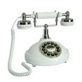 thumbnail image 3 of Retro Corded Landline Phone, White Classic Vintage Old Fashion Telephone for Home & Office, Wired Antique Home Phone Gift for Seniors, 3 of 6