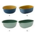 thumbnail image 3 of Cesta de drenaje doble multifuncional Ounissouiy PP para lavar y colar verde matcha cuadrado, 3 of 6