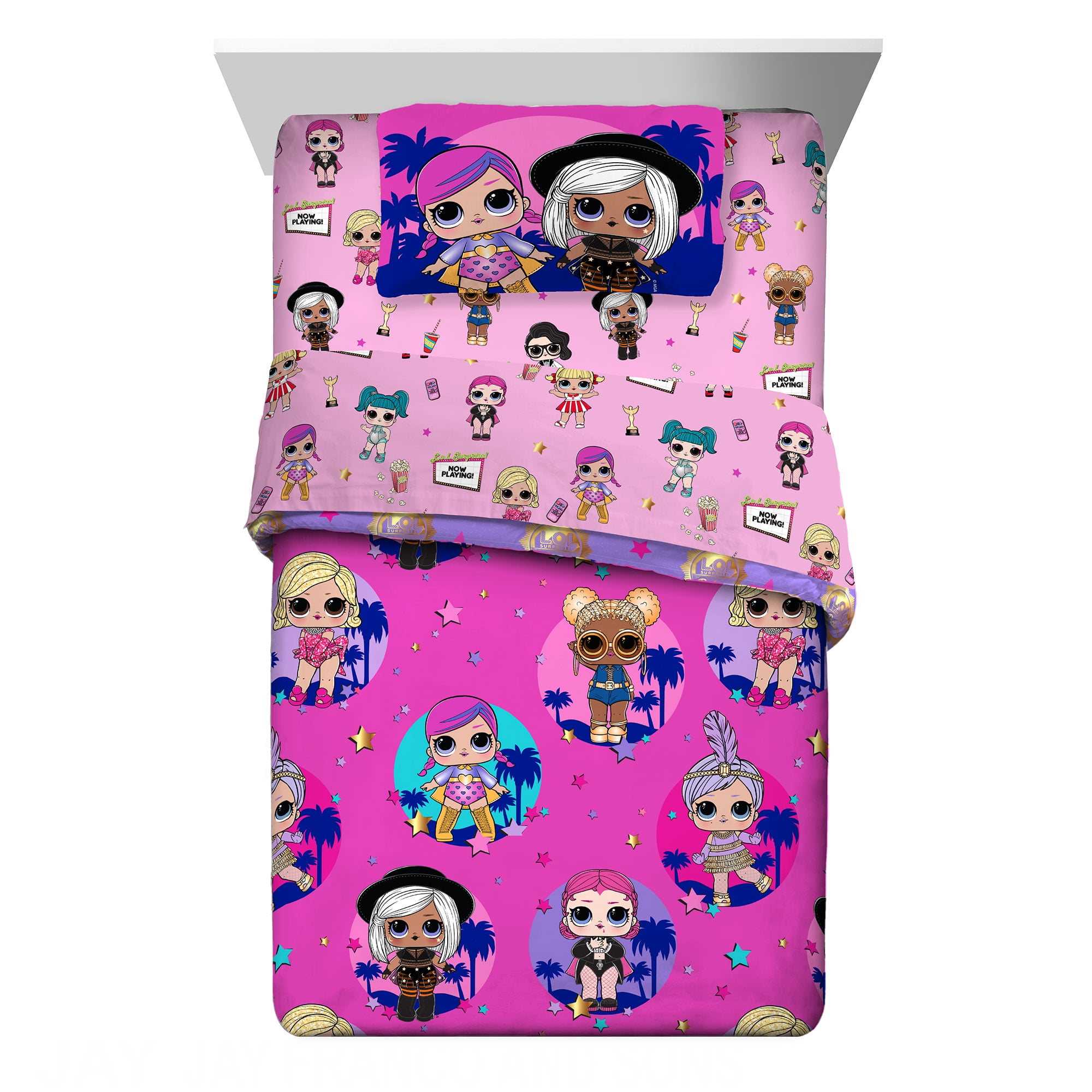 LOL Surprise 4 Piece Twin Bedding Set Bed in Bag Comforter Sheets Tote 2dayShip 