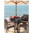 thumbnail image 2 of Outdoor Tablecloth with Umbrella Hole and Zipper, Valentine's Day Square Table Cloth 54x54 Inch Waterproof Tablecloth, Red Rose Floral Watercolor Butterfly Flowers Picnic Table Cover for Patio, 2 of 7