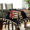 thumbnail image 5 of Yayeee Tablecloths 60" x 60" Rectangle Wrinkle Resistant Party Table Cover, Beige Striped Trees, 5 of 8