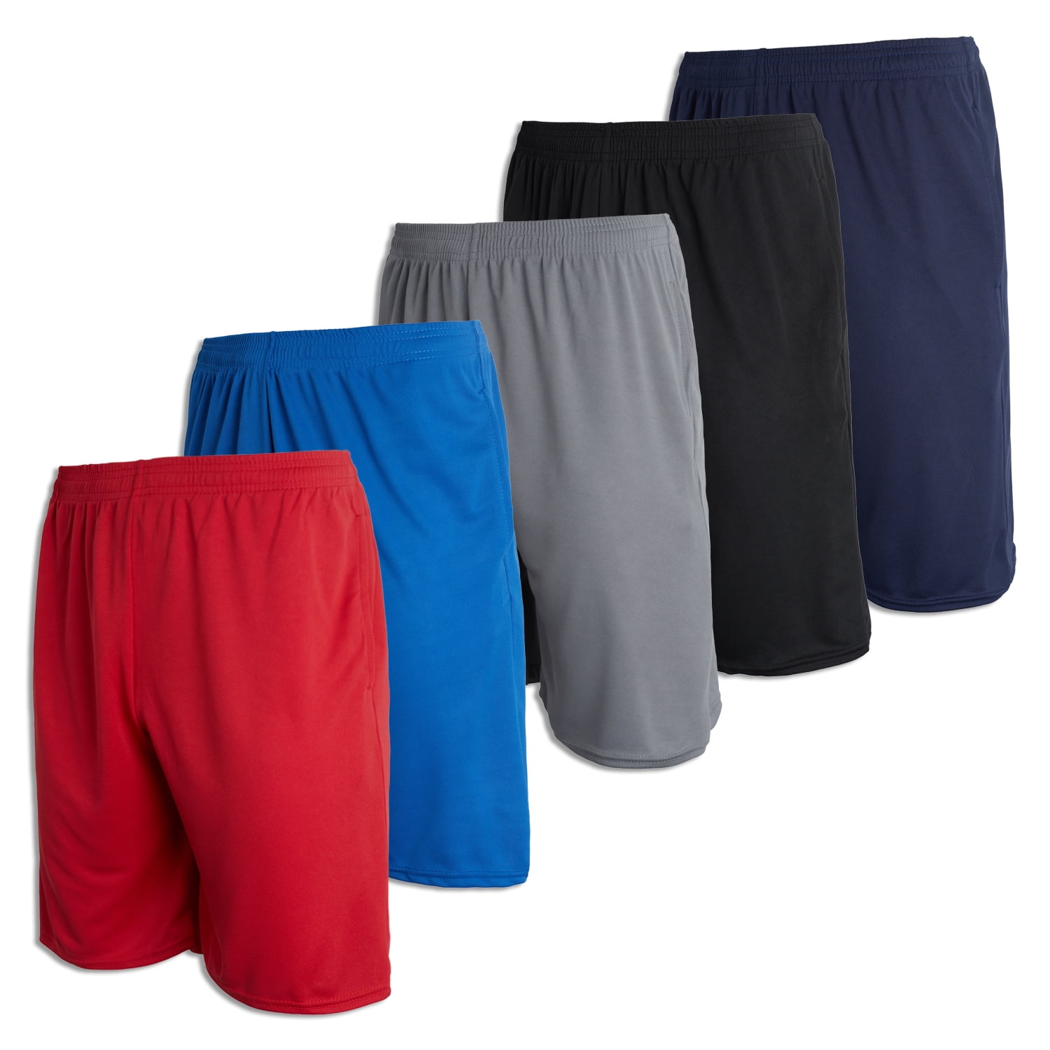 5 Pack: Men's Mesh Athletic Performance Gym Shorts with Pockets (S-3X ...