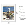 thumbnail image 2 of South America - Moore-McCormack Lines - Christ Redeemer - Rio Brazil - Vintage Ocean Liner Travel Poster by Dong Kingman c.1960s - Fine Art Rolled Canvas Print 20in x 26in, 2 of 4