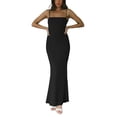 thumbnail image 4 of Kmbangi Robe Longue d'Été pour Femmes Couleur Unie Sans Manches Robe de Soirée Mode Tenue de Boîte de Nuit, 4 of 7