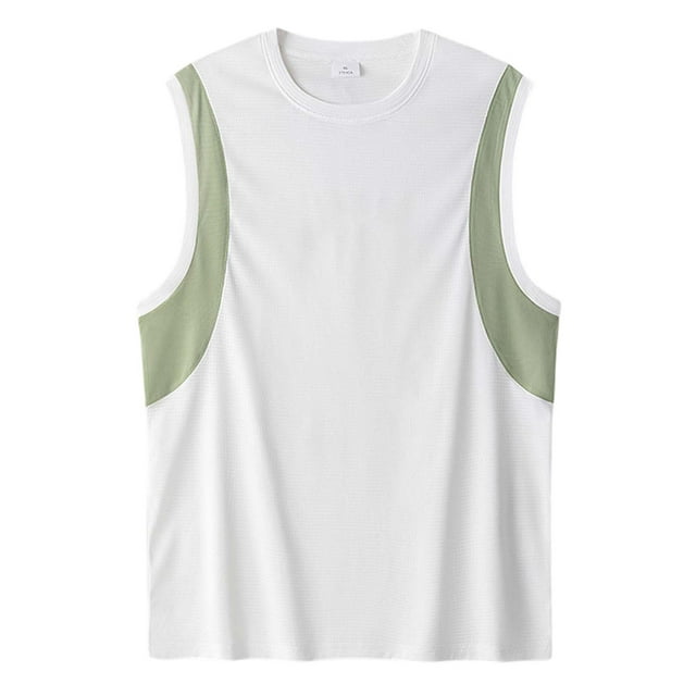 Camiseta interior sin mangas transpirable Ice para hombre - Tejido jacquard, diseño para correr y hacer fitness - Absorbe la humedad para un estilo de vida activo