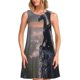 thumbnail image 1 of Fotbe Black Dragon Cliff Dawn Vestido de Verano sin Mangas para Mujer – Vestido Midi Línea A, Estilo Camiseta Floral, Vestido Playero Casual y Fluido, 1 of 7
