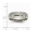 thumbnail image 2 of Stainless Steel and Grey Carbon Fiber 6mm Polished Band Ring - Size 8.5, 2 of 2