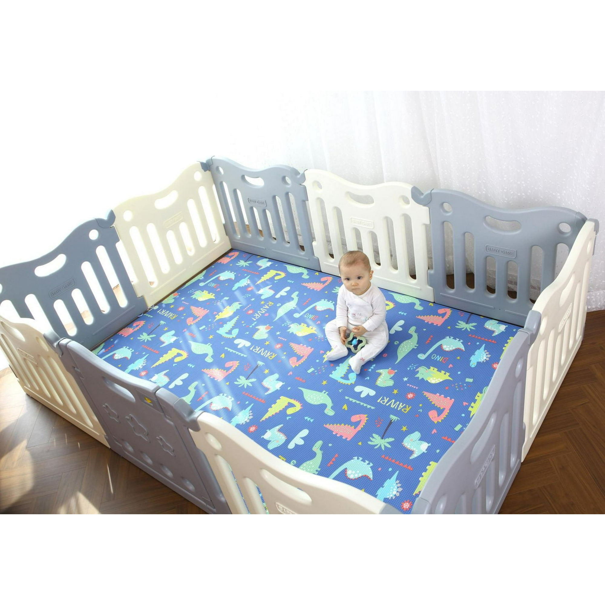 Play Pen Playmat Baby Care Baby Care FunZone Playpen Melange Grey