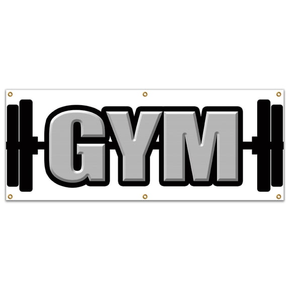 72" GYM BANNER SIGN gymnasium workout health club exercise elliptical weights