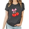 thumbnail image 4 of Fesfesfes T Shirt Pack Women Summer Regular Print Regular Women Round Neck Short Sleeves Top Short Sleeve Tshirts Shirts for Women XL(US:10), 4 of 4
