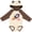 Natural & Brown w Ears, variant on Inktastic 1st Birthday Rocketship One Year Old Boys or Girls Long Sleeve Baby Bodysuit