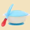 thumbnail image 4 of Trayknick Baby Toddler Anti Slip Suction Bowl with Temperature Spoon Lid Feeding Tableware, 4 of 13