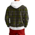 thumbnail image 4 of CharmCyan Men's Hooded Sweatshirt with Classic Plaid Print Long Sleeve Pullover Casual Fit Drawstring Hood Kangaroo Pocket Army Green M, 4 of 4