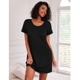 thumbnail image 3 of Ekouaer Nightgowns for Women Cotton Night Gown 3 Pack Sleep Shirts Short Sleeve Nightshirt Soft Sleepwear Nightdress, 3 of 6