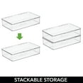 thumbnail image 3 of mDesign Plastic Stackable Organizer Container Bin Box with Hinged Lid - Clear, 3 of 8