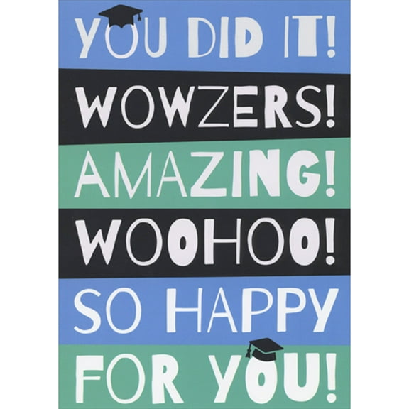 RSVP You Did It, Wowzers, Amazing, Woohoo, So Happy For You Graduation Congratulations Card