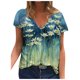 thumbnail image 1 of Moda Mujer Cuello en V Manga corta Impresión Jersey Blusas sueltas Tops Camiseta OAVQHLG3B Store lin121212, 1 of 4