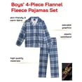 thumbnail image 4 of Quad Seven Boys Pajamas Set Flannel Fleece Long Sleeve Button Down and Pajama Bottoms Sleepwear 4 Piece, 4 of 7