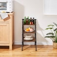 thumbnail image 6 of VECELO 3-Tier Ladder Shelf, Industrial Leaning Open Wood Shelving Unit Storage Rack for Living Room Bedroom, Kitchen, Bathroom, Brown, 6 of 9