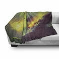 thumbnail image 3 of Fantasy Soft Flannel Fleece Throw Blanket, Fiery Burnt Girl Magic on Roof of House Night Mystic Fantasy Illustration, Cozy Plush for Indoor and Outdoor Use, 50" x 60", Yellow and Green, by Ambesonne, 3 of 6