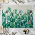 thumbnail image 6 of 2024 Placemats Table Kitchen Tableware Dinner Family Table Fabric Linen Plants Green Forest Rain Tropical, 6 of 7